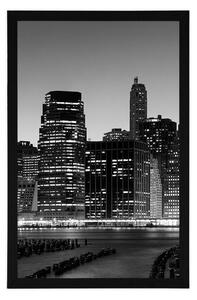 Plakát noční New York v černobílém provedení
