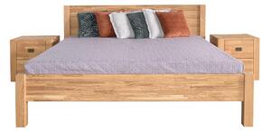 Dubová postel masiv Troja včetně roštu - 90x200 cm