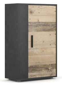Obývací stěna BRICK 204x150x36 cm hnědá/černá