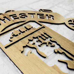 DUBLEZ | Dřevěný obraz - Logo Manchester United