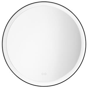 Černé závěsné zrcadlo s LED osvětlením Nova Luce Ural 80 cm