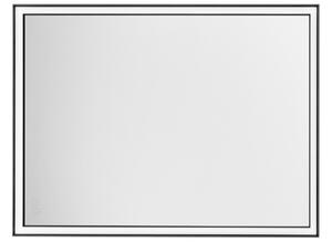 Černé závěsné zrcadlo s LED osvětlením Nova Luce Ambor 80 x 60 cm