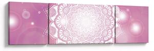 Obraz mandaly v růžovém pozadí (170x50 cm)
