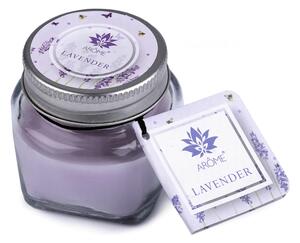 Malá vonná svíčka ve skle s jmenovkou Lavender 28 g