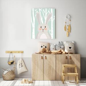 Dětský obraz - Zajíček v lese 50 x 40 cm
