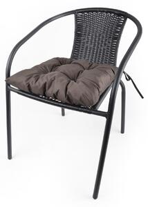 Zahradní prošívaný sedák na židli TRENTO tmavě hnědá 42x42 cm Mybesthome