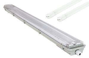 ECOLIGHT Svítidlo + 2x LED trubice mini plate - T8 - 120cm - 230V - IP65 - neutrální bílá