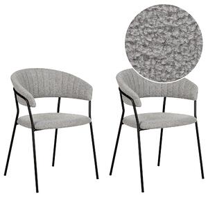 Sada 2 jídelních židlí s buklé čalouněním šedé MARIPOSA