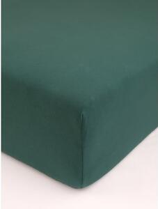 MK Lůžkoviny Jersey prostěradlo s elastanem 220 × 200 cm – tmavě zelené