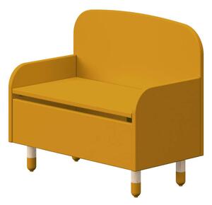 Flexa Dětská lavice se zády s úložným prostorem Dots, mustard