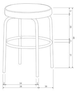 Hoorns Hnědá látková stolička Bruno 45 cm