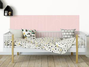 FUGU Tapeta za postel - Lines and rounds pink Varianta ochrany zdi: Delší strana postele 200x65 cm