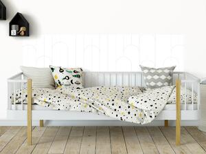 FUGU Tapeta za postel - Lines and rounds white Varianta ochrany zdi: Delší strana postele 200x65 cm