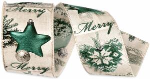 Stuha vánoční CHRISTMAS DECORATION BLUE modrá 40mm x 2m (15,-Kč/m)
