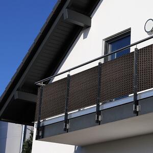 Balkonová ratanová zástěna MALMO, světle šedá/tmavě šedá, výška 90 cm šířka různé rozměry 1300 g/m2 MyBestHome Rozměr: 90x100 cm