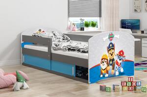 Dětská postel se šuplíkem bez matrace 80x160 PEJSCI 1 - grafit