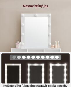 Toaletní stolek Vanesa bílý s osvětlením 145x80x40cm