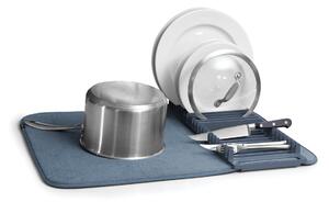 Umbra - Sušák na nádobí s absorpční podložkou - modrá - 4x61x46 cm