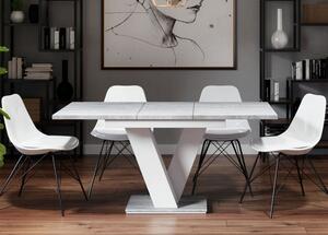 Rozkládací jídelní stůl MAEL - bílá / beton