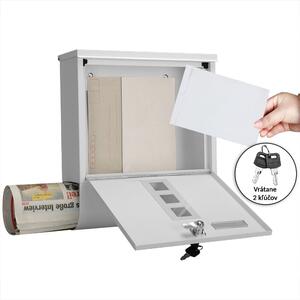 Poštovní schránka s válcem na noviny, ocel, velká, bílá