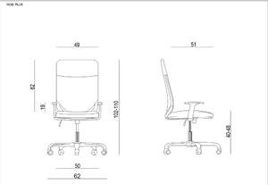 UNIQUE Kancelářská židle Mobi Plus, šedá
