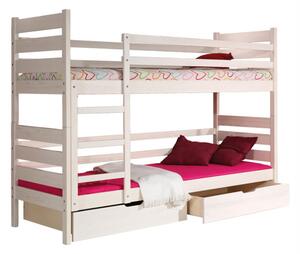 Patrová postel - DAREK s úložným prostorem, 2x 80x190 cm, bílá