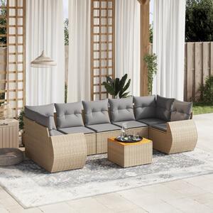 8dílná zahradní sedací souprava s poduškami béžová polyratan 3224918