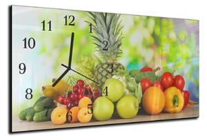 Nástěnné hodiny barevné čerstvé ovoce 30x60cm - plexi