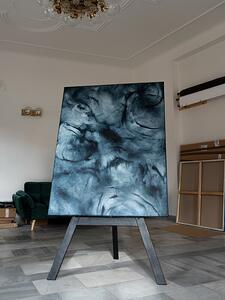 Ručně malovaný obraz od Štěpánka Navarová - "Série Payne's Grey 02", rozměr: 120 x 150 cm