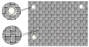 Balkonová ratanová zástěna s očky PORI, černá/bílá, výška 100 cm šířka různé rozměry 900 g/m2 MyBestHome Rozměr: 100x200 cm