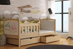 Dětská postel s úložným prostorem Neo, Borovice přírodní, 90x200 cm