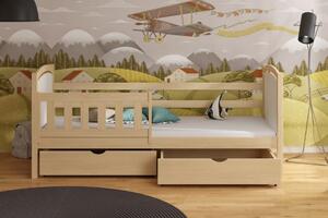 Dětská postel s úložným prostorem Neo, Borovice přírodní, 90x200 cm