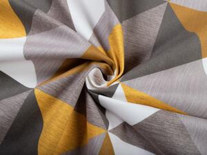 Biante Sametový čtvercový ubrus Tamara TMR-020 Žluto-šedé trojúhelníky 40x40 cm