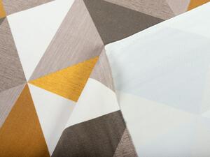 Biante Sametový oválný ubrus Tamara TMR-020 Žluto-šedé trojúhelníky 100x140 cm