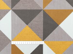 Biante Sametový povlak na polštář s lemem Tamara TMR-020 Žluto-šedé trojúhelníky 30 x 50 cm