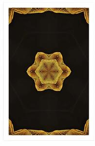 Plakát zajímavá zlatá Mandala - 60x90 white