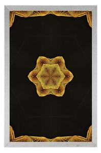 Plakát zajímavá zlatá Mandala - 60x90 white