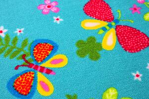 Dětský metrážový koberec Motýlek 5271 modrý - Rozměr na míru bez obšití cm