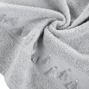Bavlněný froté ručník s aplikací ALBAN 50x90 cm, šedá, 450 gr Mybesthome