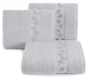 Bavlněný froté ručník s aplikací ALBAN 50x90 cm, šedá, 450 gr Mybesthome