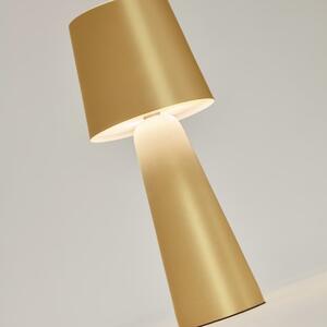 Zlatá kovová zahradní stolní LED lampa Kave Home Arenys S