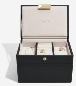 Stackers, Šperkovnice 2 v 1 Black Mini Jewellery Box | černá