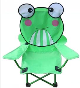 Dětské křeslo s žabkou, 60 × 35 × 60 cm, ocel, polyester
