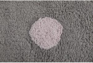 Lorena Canals koberce Pro zvířata: Pratelný koberec Tricolor Polka Dots Grey-Pink Žlutá, Šedá - 120x160 cm