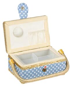 Bellatex BOX na šití 19x13x10 cm Modrá,Bílá,Přírodní