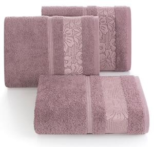 Bavlněný froté ručník s bordurou VIKI 50x90 cm, růžová, 500 gr Mybesthome Varianta: ručník - 1 kus 50x90 cm