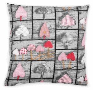 Bellatex Povláček krepový 40x40 cm Srdce Šedá,Červená