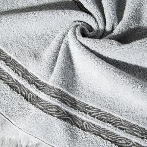Bavlněný froté ručník s aplikací INKA 50x90 cm, stříbrná, 485 gr Mybesthome