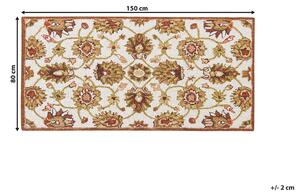 Vlněný koberec 80 x 150 cm béžový/hnědý EZINE