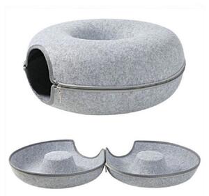 ModernHOME Kočičí pelíšek donut 50cm - šedý